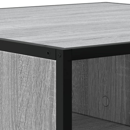Tavolino Grigio Sonoma 80x80x30 cm in Truciolato e Metallo
