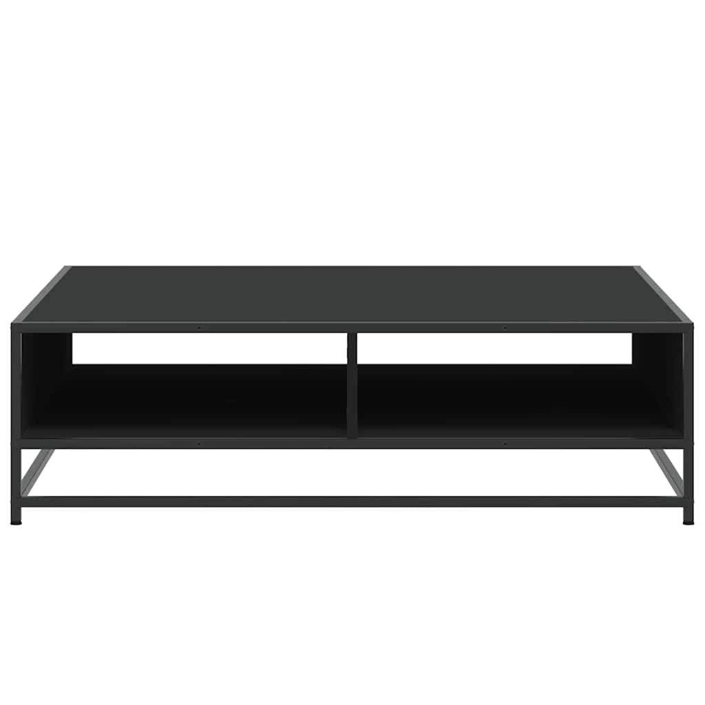 Tavolino Nero 100x100x30 cm Legno in Truciolato e Metallo | homemem39