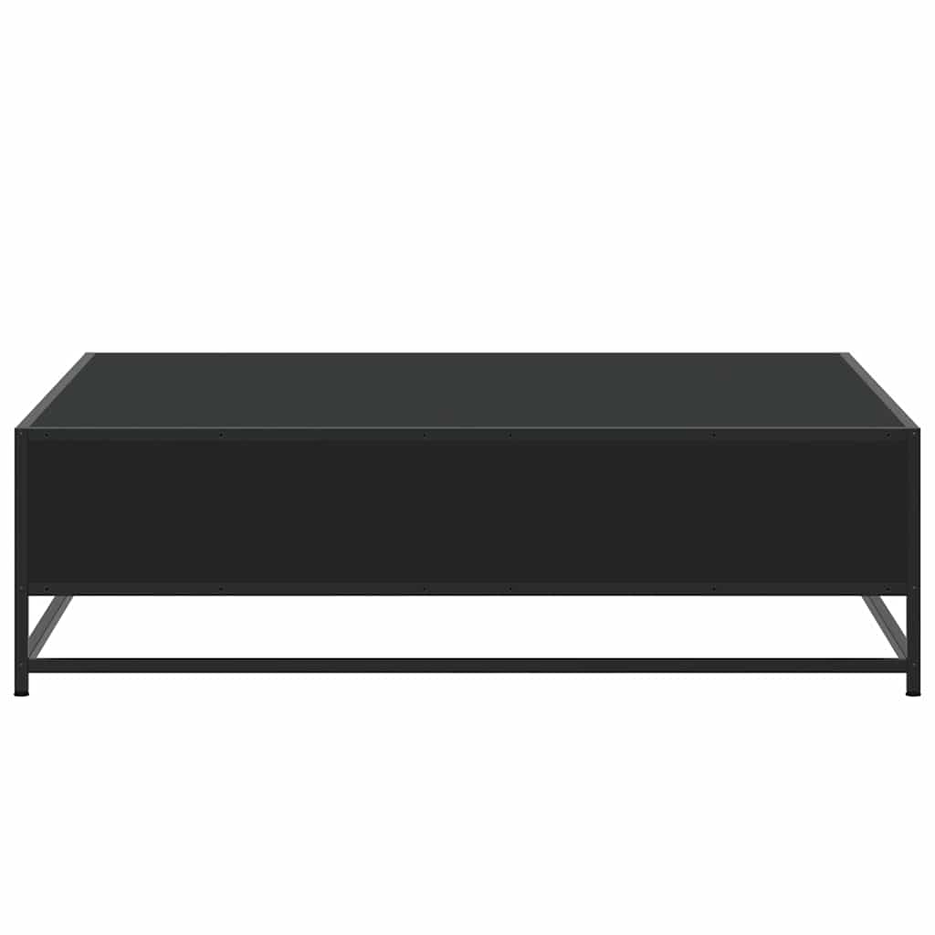 Tavolino Nero 100x100x30 cm Legno in Truciolato e Metallo | homemem39