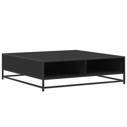 Tavolino Nero 100x100x30 cm Legno in Truciolato e Metallo | homemem39