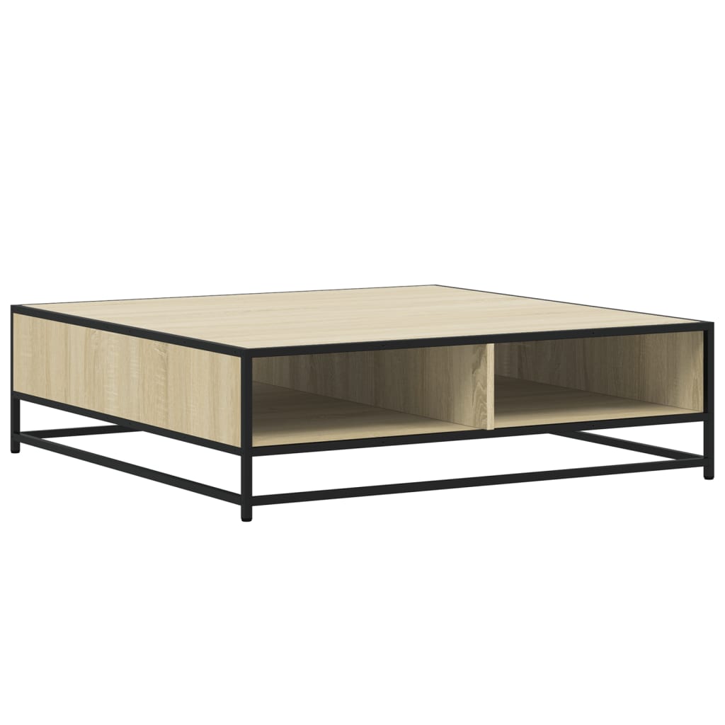 Tavolino Rovere Sonoma 100x100x30 cm in Truciolato e Metallo | homemem39