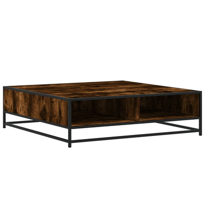 Tavolino Rovere Fumo 100x100x30 cm in Truciolato e Metallo