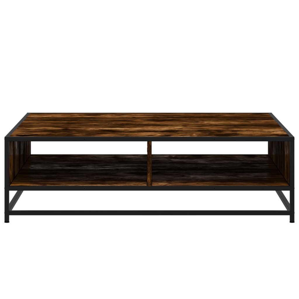 Tavolino Rovere Fumo 100x100x30 cm in Truciolato e Metallo | homemem39