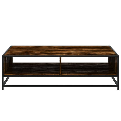 Tavolino Rovere Fumo 100x100x30 cm in Truciolato e Metallo | homemem39
