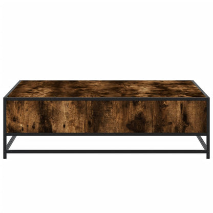 Tavolino Rovere Fumo 100x100x30 cm in Truciolato e Metallo
