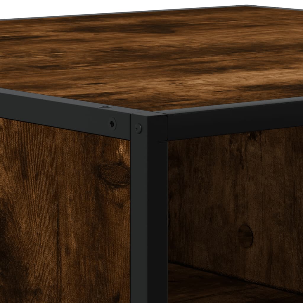 Tavolino Rovere Fumo 100x100x30 cm in Truciolato e Metallo