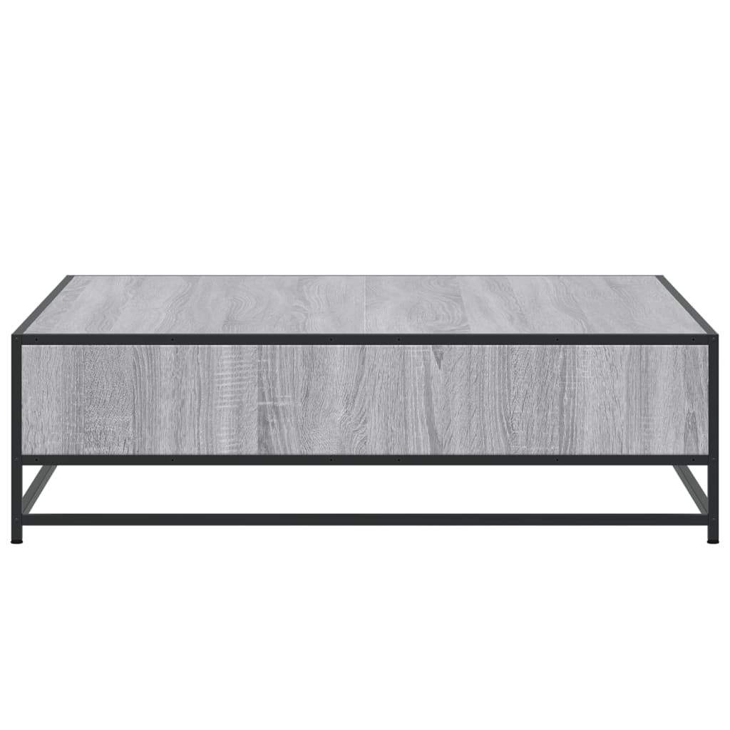 Tavolino Grigio Sonoma 100x100x30 cm in Truciolato e Metallo | homemem39