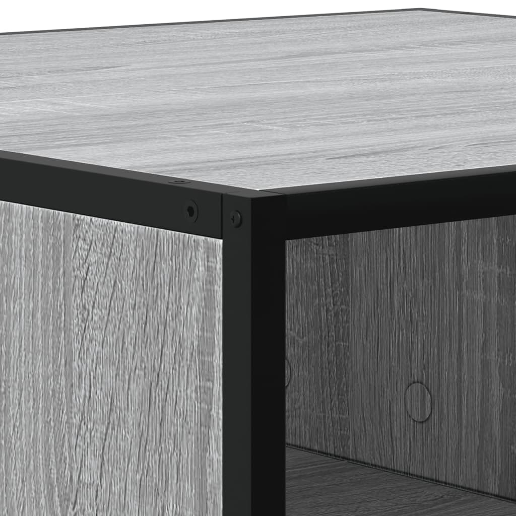 Tavolino Grigio Sonoma 100x100x30 cm in Truciolato e Metallo | homemem39