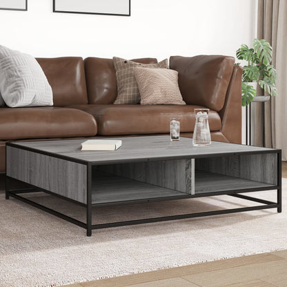Tavolino Grigio Sonoma 100x100x30 cm in Truciolato e Metallo | homemem39