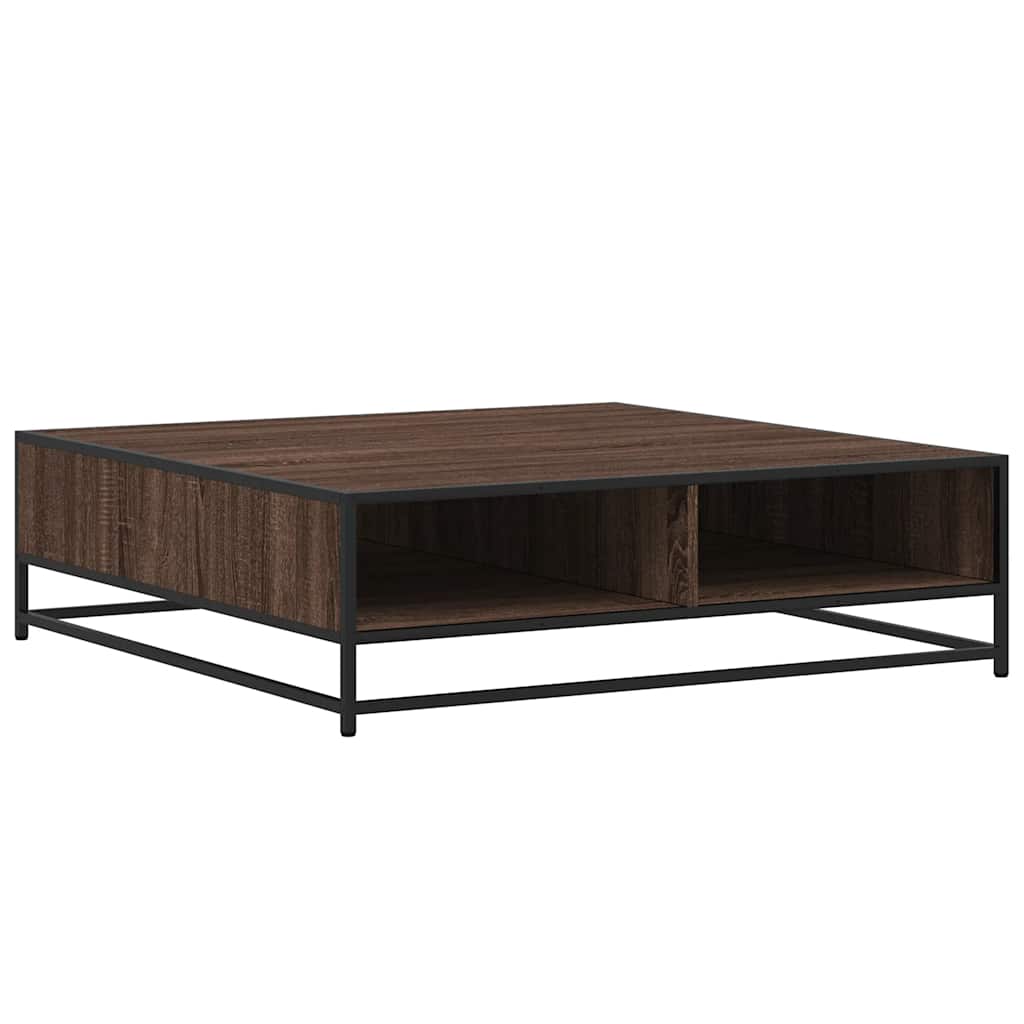 Tavolino Rovere Marrone 100x100x30 cm in Truciolato e Metallo | homemem39