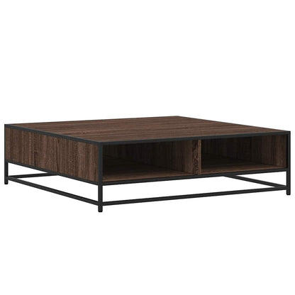 Tavolino Rovere Marrone 100x100x30 cm in Truciolato e Metallo | homemem39