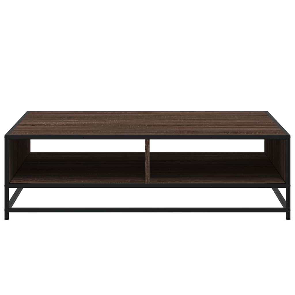 Tavolino Rovere Marrone 100x100x30 cm in Truciolato e Metallo | homemem39