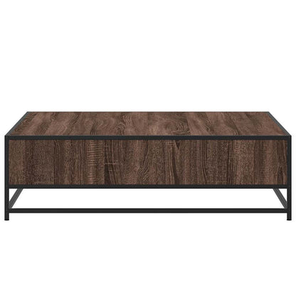 Tavolino Rovere Marrone 100x100x30 cm in Truciolato e Metallo | homemem39