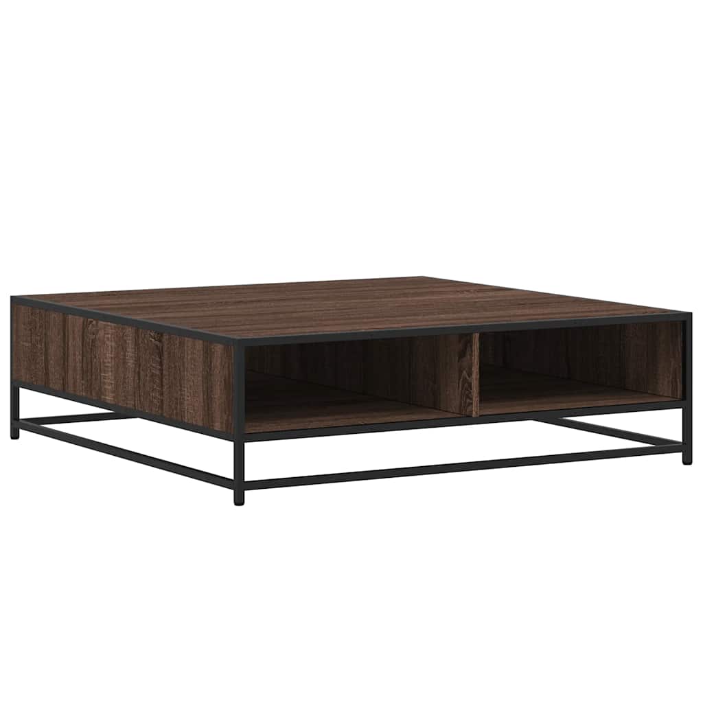 Tavolino Rovere Marrone 100x100x30 cm in Truciolato e Metallo | homemem39
