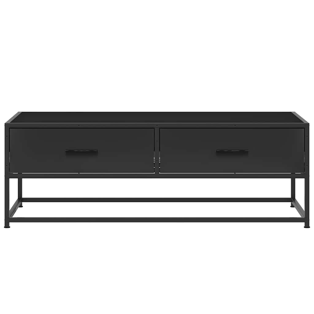 Tavolino Salotto Nero 100x50x35 cm Legno Multistrato e Metallo | homemem39