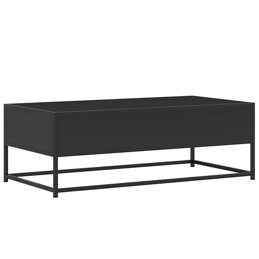 Tavolino Salotto Nero 100x50x35 cm Legno Multistrato e Metallo | homemem39