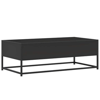 Tavolino Salotto Nero 100x50x35 cm Legno Multistrato e Metallo | homemem39