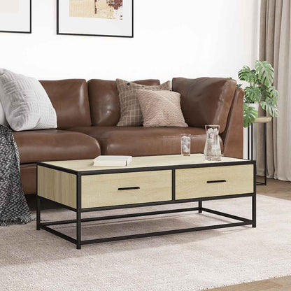 Tavolino Salotto Rovere Sonoma 100x50x35 cm Multistrato Metallo