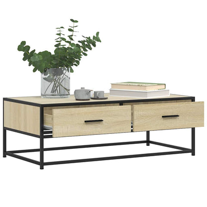 Tavolino Salotto Rovere Sonoma 100x50x35 cm Multistrato Metallo