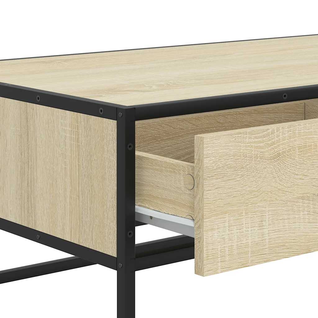 Tavolino Salotto Rovere Sonoma 100x50x35 cm Multistrato Metallo