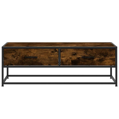 Tavolino Salotto Rovere Fumo 100x50x35 cm Multistrato e Metallo | homemem39