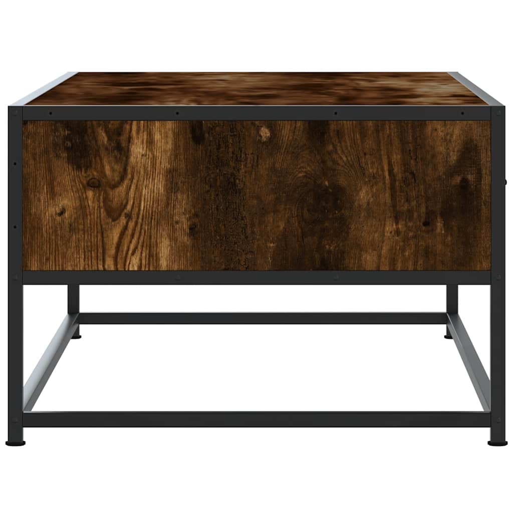 Tavolino Salotto Rovere Fumo 100x50x35 cm Multistrato e Metallo
