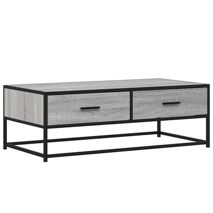 Tavolino Salotto Grigio Sonoma 100x50x35cm Multistrato Metallo