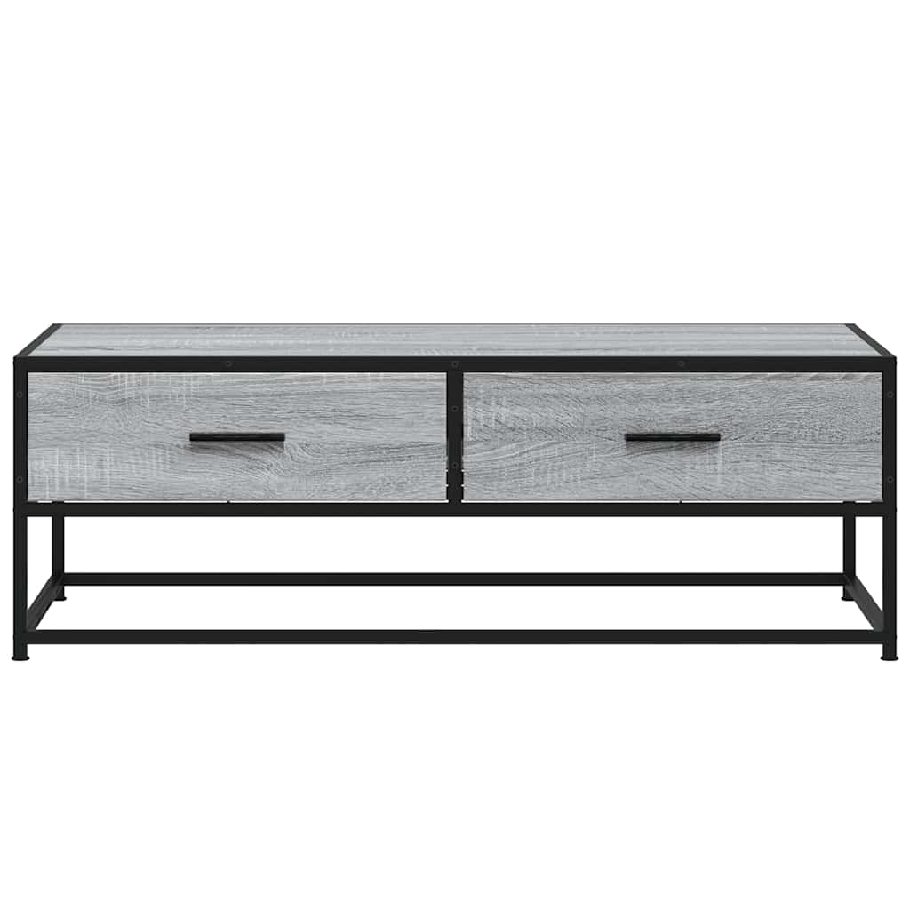 Tavolino Salotto Grigio Sonoma 100x50x35cm Multistrato Metallo | homemem39
