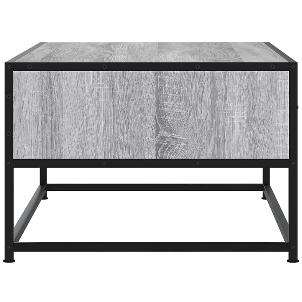 Tavolino Salotto Grigio Sonoma 100x50x35cm Multistrato Metallo