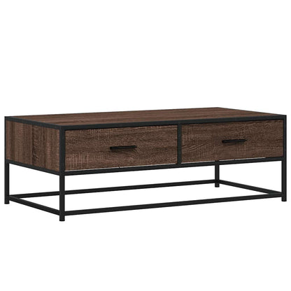 Tavolino Salotto Rovere Marrone 100x50x35cm Multistrato Metallo