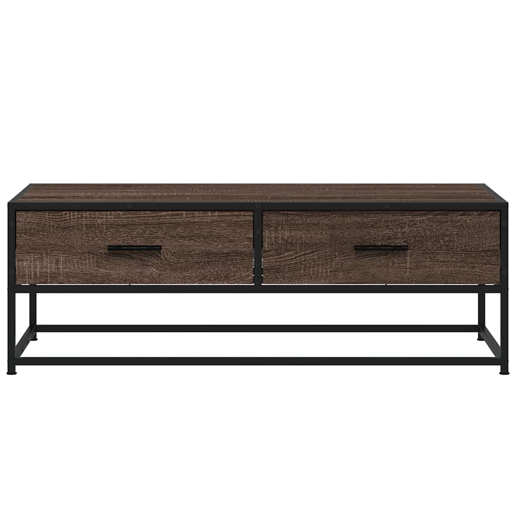 Tavolino Salotto Rovere Marrone 100x50x35cm Multistrato Metallo | homemem39