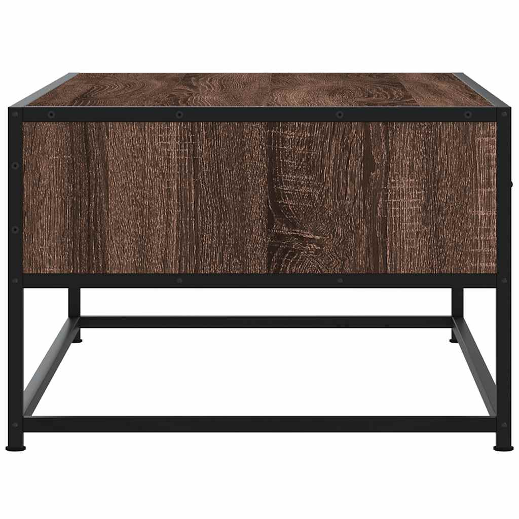 Tavolino Salotto Rovere Marrone 100x50x35cm Multistrato Metallo