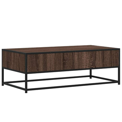 Tavolino Salotto Rovere Marrone 100x50x35cm Multistrato Metallo