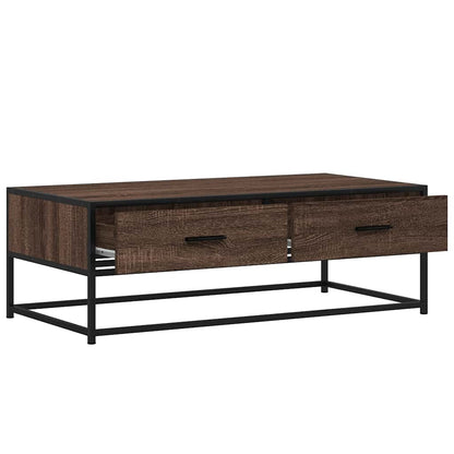Tavolino Salotto Rovere Marrone 100x50x35cm Multistrato Metallo