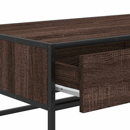 Tavolino Salotto Rovere Marrone 100x50x35cm Multistrato Metallo