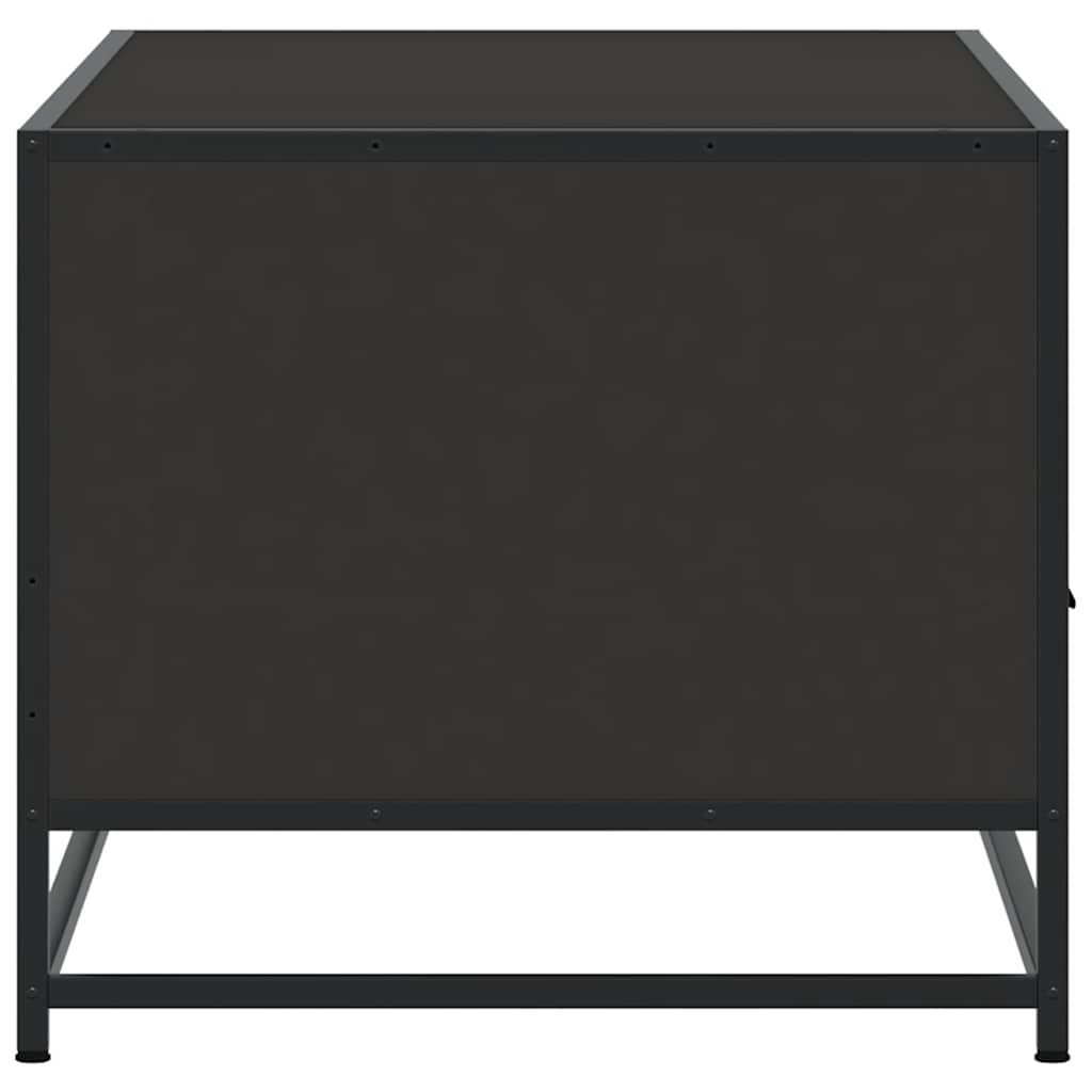Tavolino Salotto Nero 100x50x45 cm Legno Multistrato e Metallo | homemem39