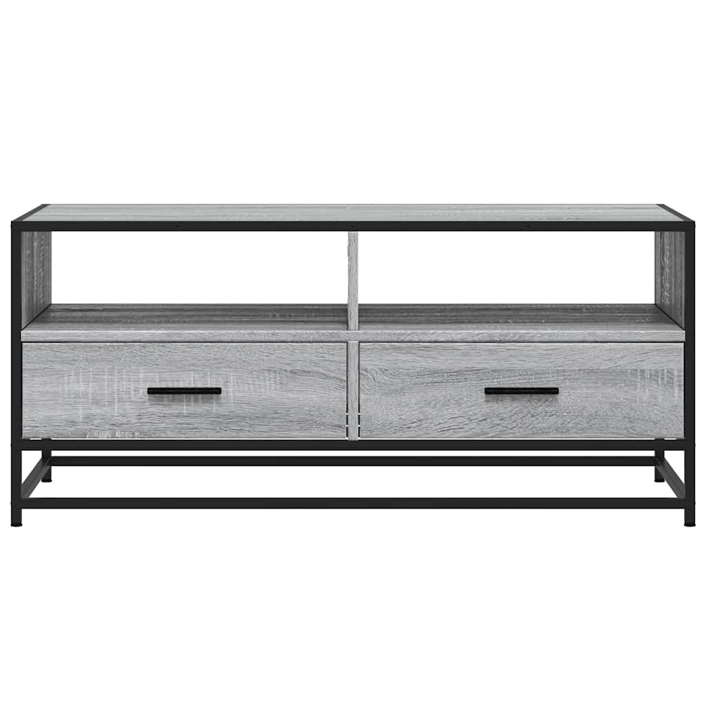 Tavolino Grigio Sonoma 100x50x45 cm Legno Multistrato e Metallo | homemem39