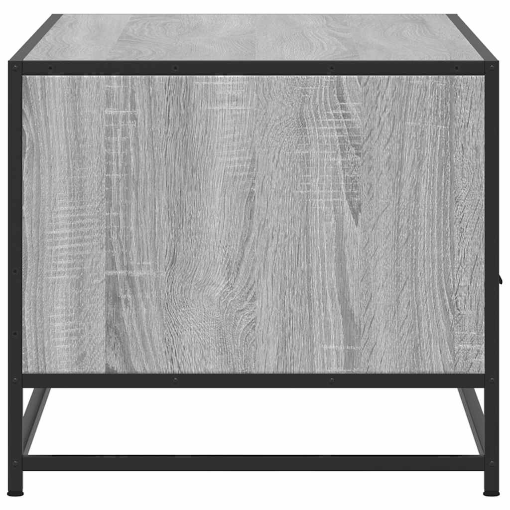 Tavolino Grigio Sonoma 100x50x45 cm Legno Multistrato e Metallo
