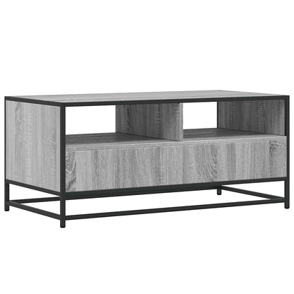 Tavolino Grigio Sonoma 100x50x45 cm Legno Multistrato e Metallo | homemem39