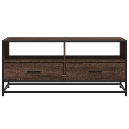 Tavolino Rovere Marrone 100x50x45cm Legno Multistrato e Metallo | homemem39