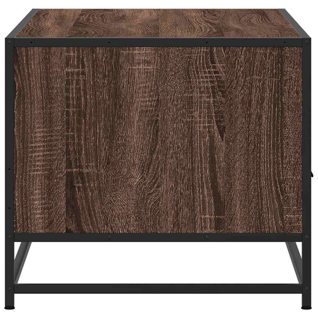 Tavolino Rovere Marrone 100x50x45cm Legno Multistrato e Metallo
