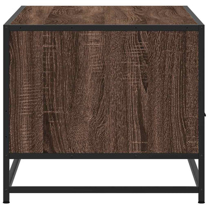 Tavolino Rovere Marrone 100x50x45cm Legno Multistrato e Metallo