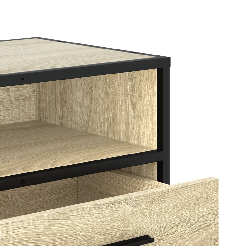 Mobile TV Rovere Sonoma 80x34,5x40 cm Legno Multistrato Metallo - homemem39