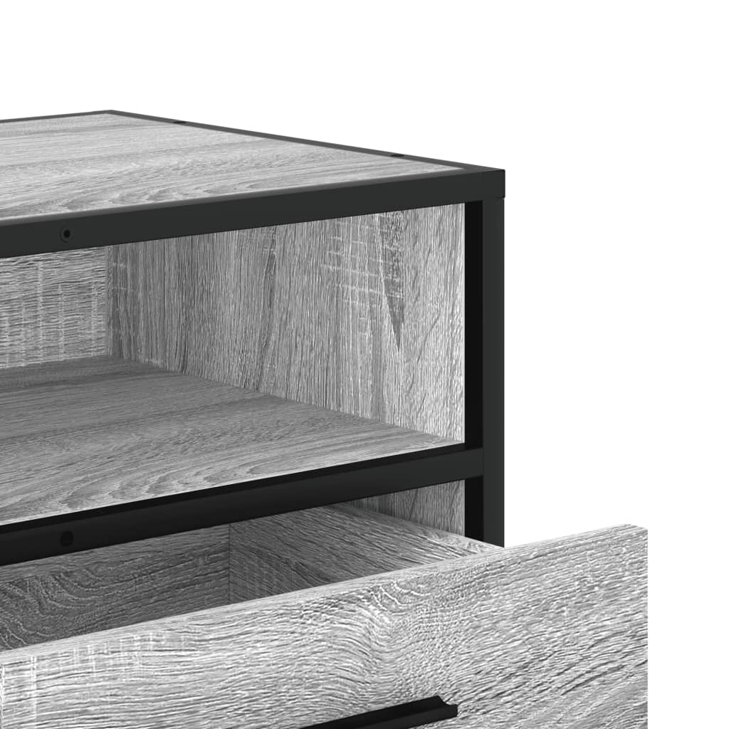 Mobile TV Grigio Sonoma 80x34,5x40 cm Legno Multistrato Metallo - homemem39