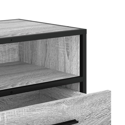 Mobile TV Grigio Sonoma 80x34,5x40 cm Legno Multistrato Metallo - homemem39
