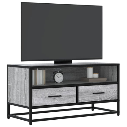Mobile TV Grigio Sonoma 80x34,5x40 cm Legno Multistrato Metallo - homemem39