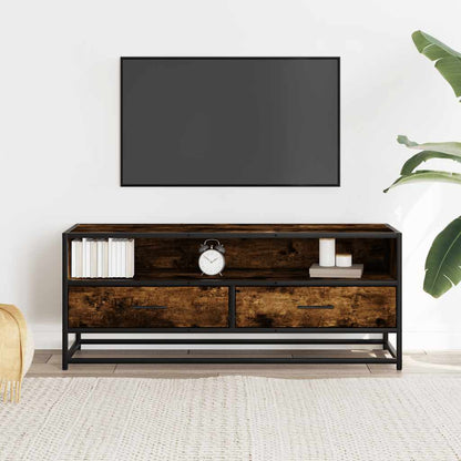 Mobile TV Rovere Fumo 100x34,5x40cm Legno Multistrato e Metallo - homemem39