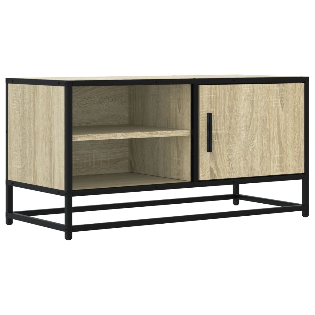 Mobile TV Rovere Sonoma 80x34,5x40 cm Legno Multistrato Metallo - homemem39