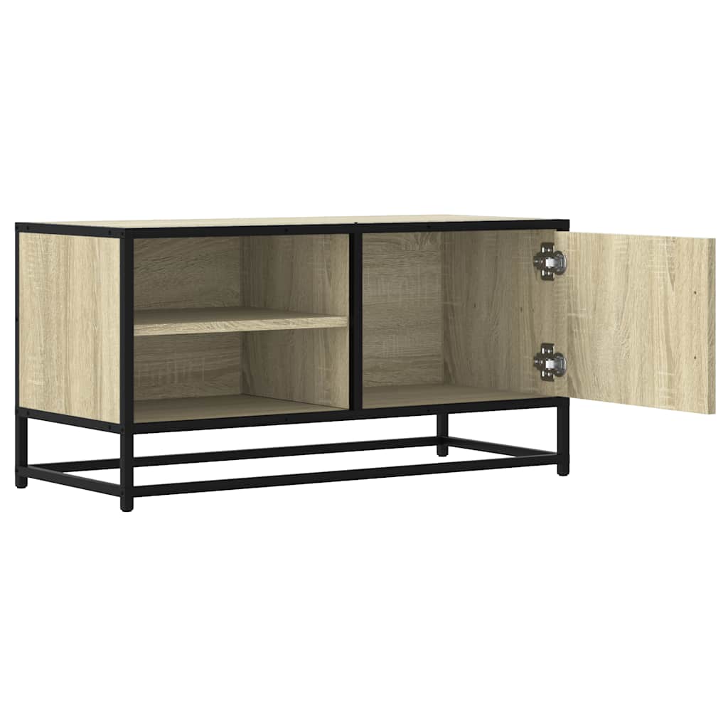 Mobile TV Rovere Sonoma 80x34,5x40 cm Legno Multistrato Metallo - homemem39