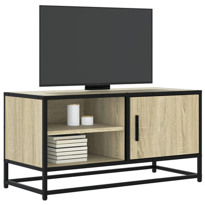 Mobile TV Rovere Sonoma 80x34,5x40 cm Legno Multistrato Metallo - homemem39